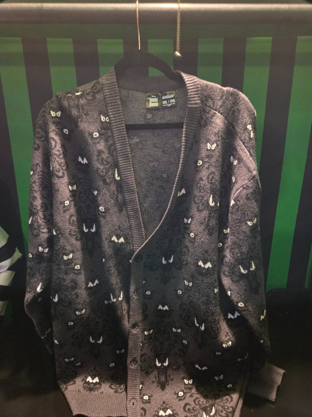 Disney Haunted Mansion Wallpaper Cardigan by Cakeworthy - 2XL